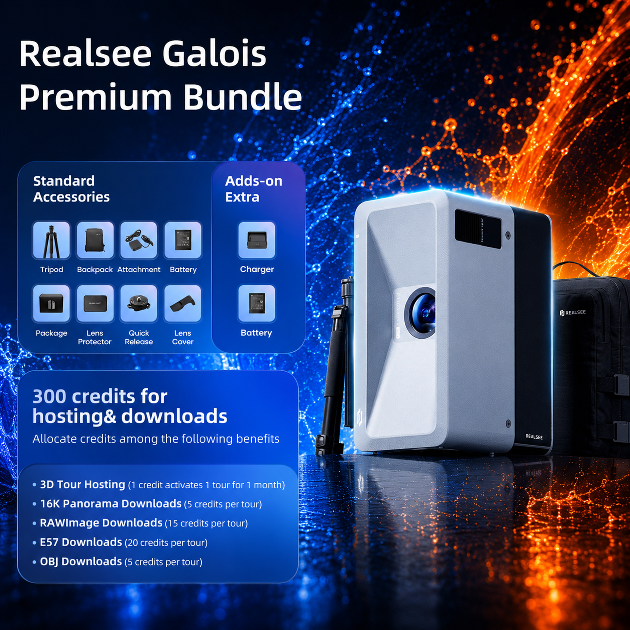 Realsee Galois M2 3D LiDAR Camera Premium Bundle