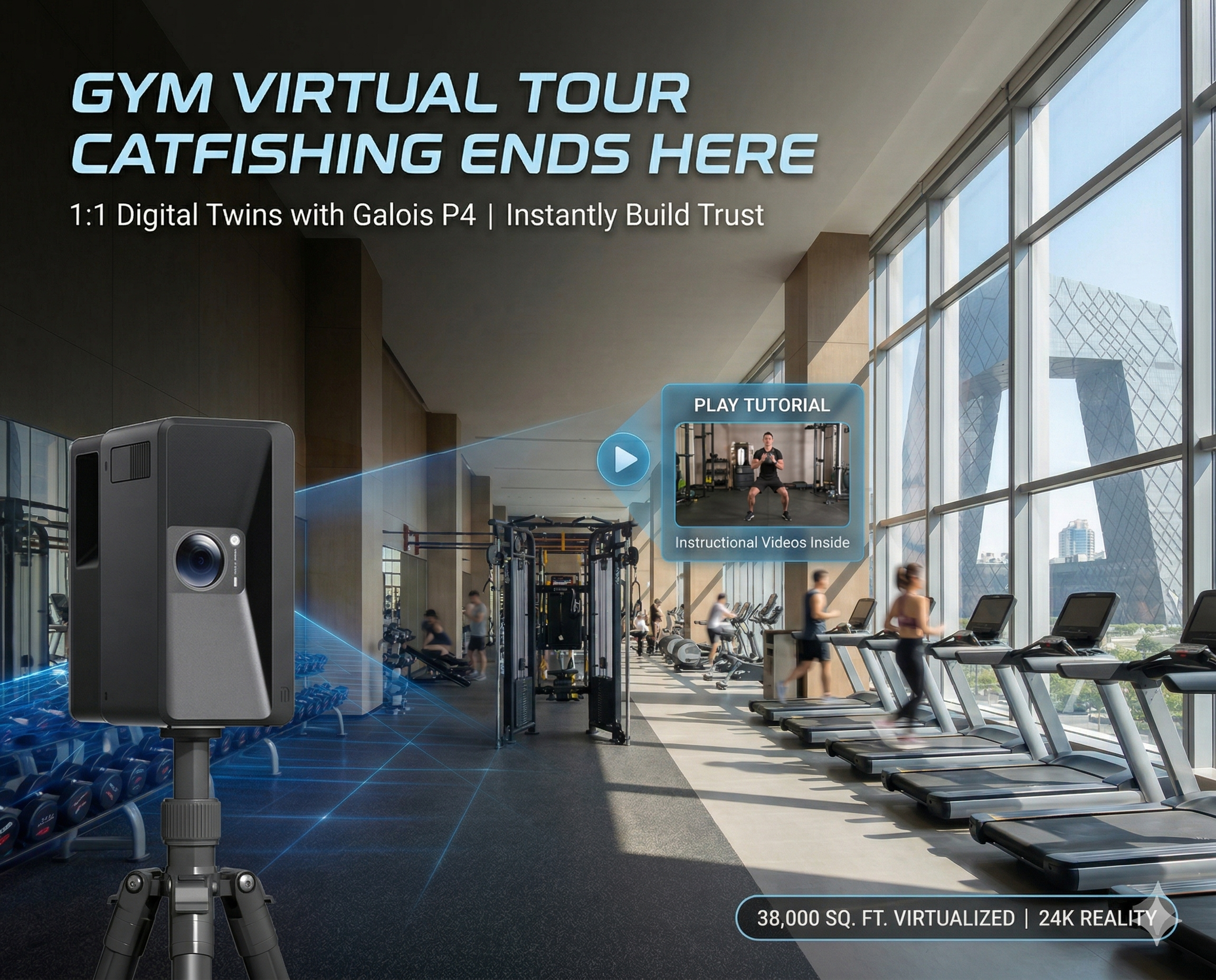 3,500㎡ Gym in 7 Hours: How Realsee P4 Built a "Photo-Scam" Proof 3D Tour for gym.