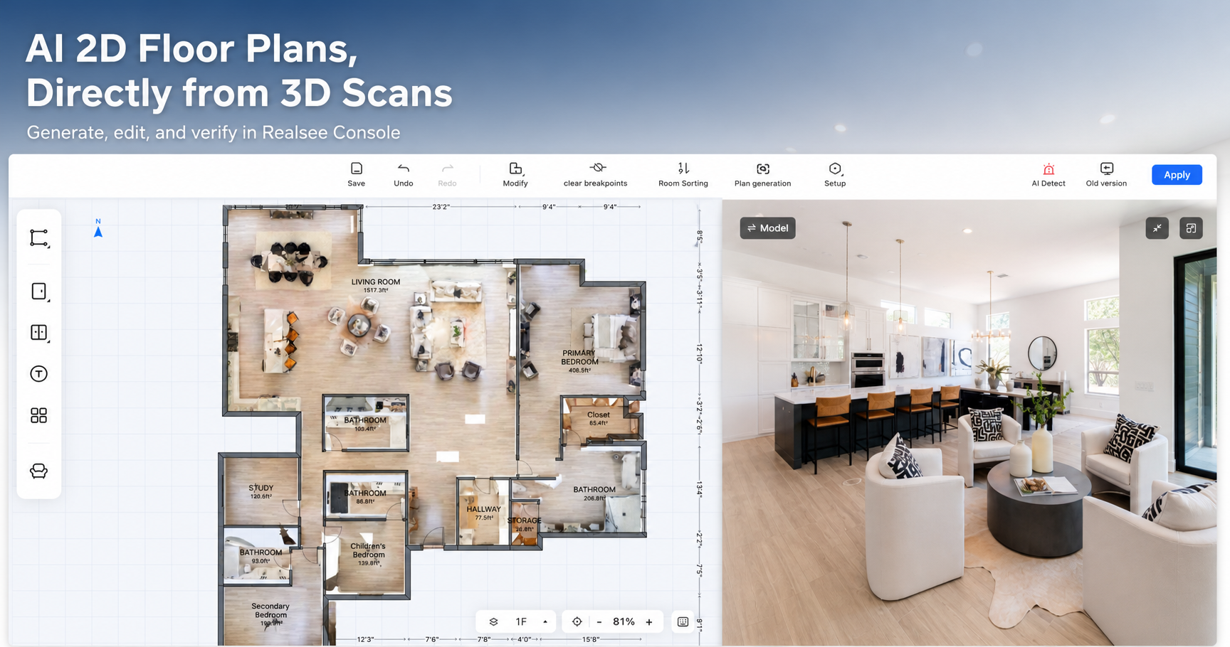 How to Create, Edit, and Download AI-Generated 2D Floor Plans in Realsee Console