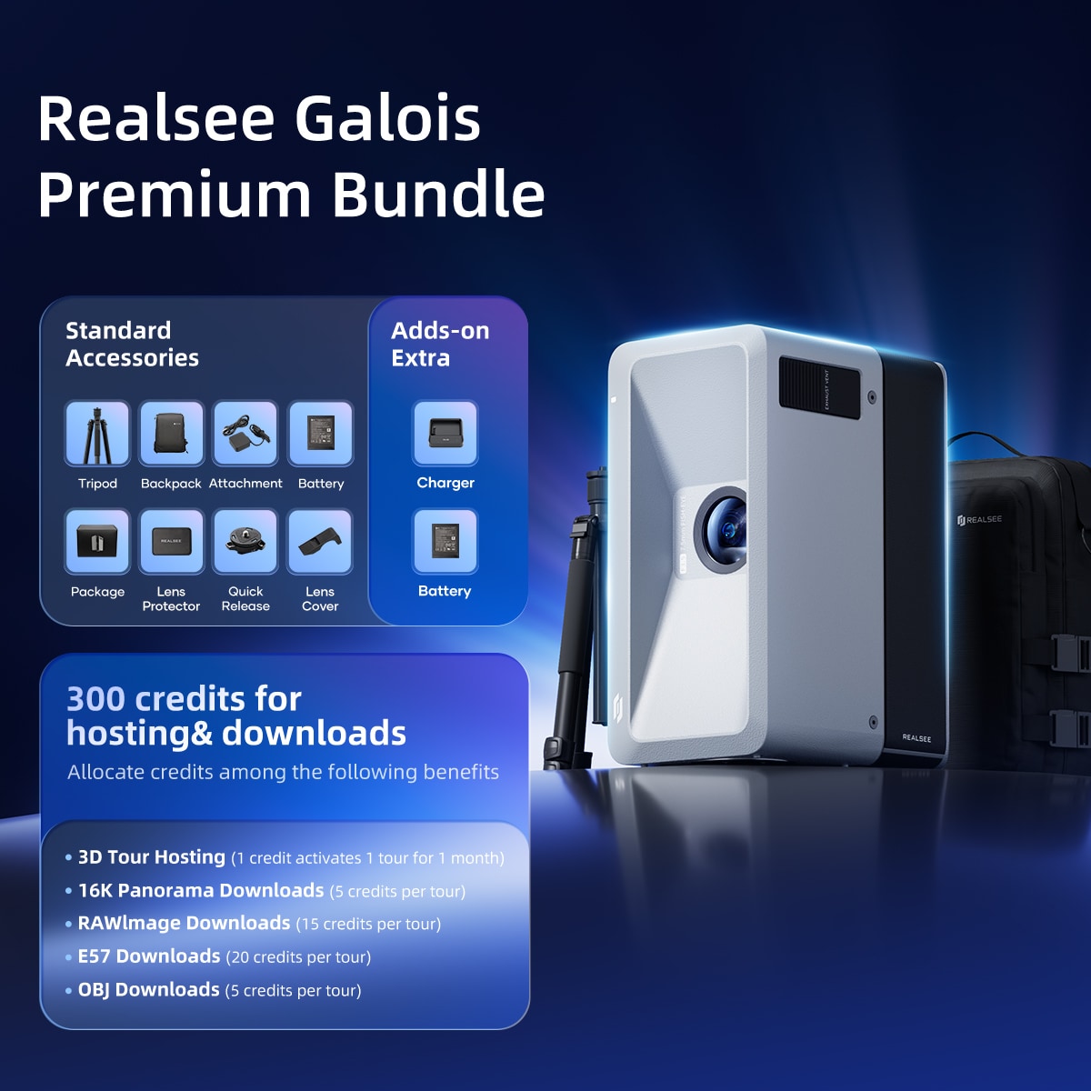 Realsee Galois M2 3D LiDAR Camera Premium Bundle